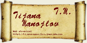 Tijana Manojlov vizit kartica